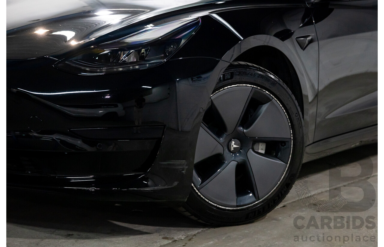 03/2022 Tesla Model 3 Rear Wheel Drive (RWD) E6LRB MY22 4D Sedan Black Electric EV