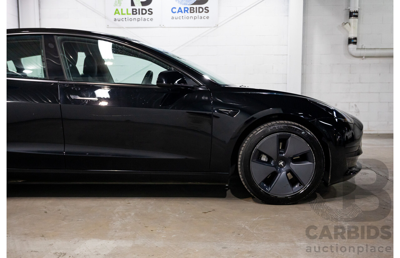 03/2022 Tesla Model 3 Rear Wheel Drive (RWD) E6LRB MY22 4D Sedan Black Electric EV