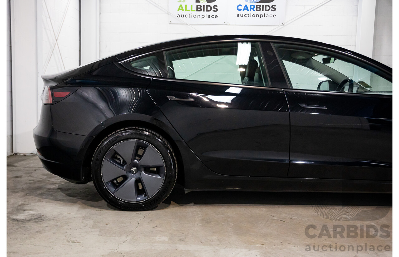 03/2022 Tesla Model 3 Rear Wheel Drive (RWD) E6LRB MY22 4D Sedan Black Electric EV