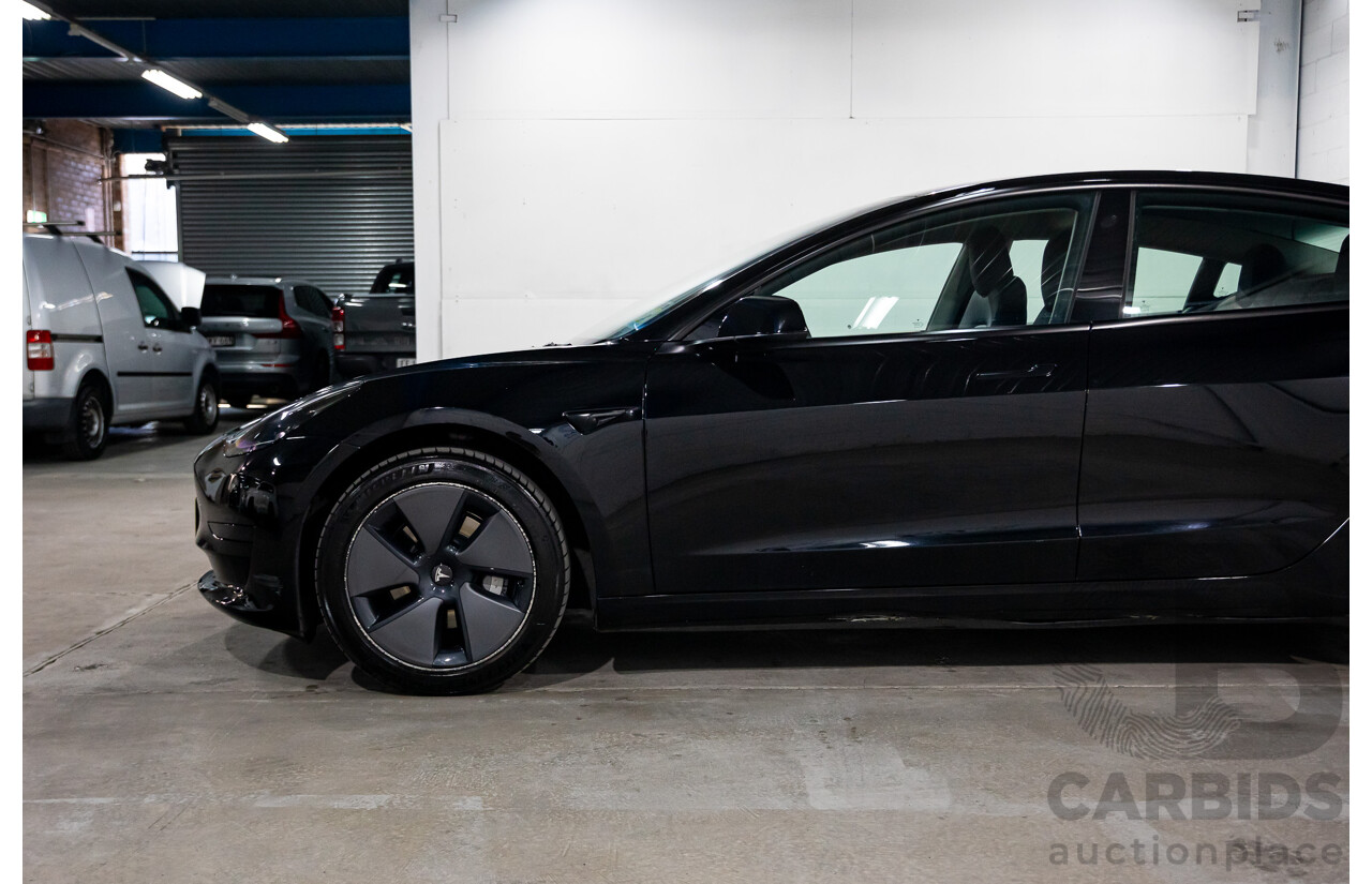 03/2022 Tesla Model 3 Rear Wheel Drive (RWD) E6LRB MY22 4D Sedan Black Electric EV