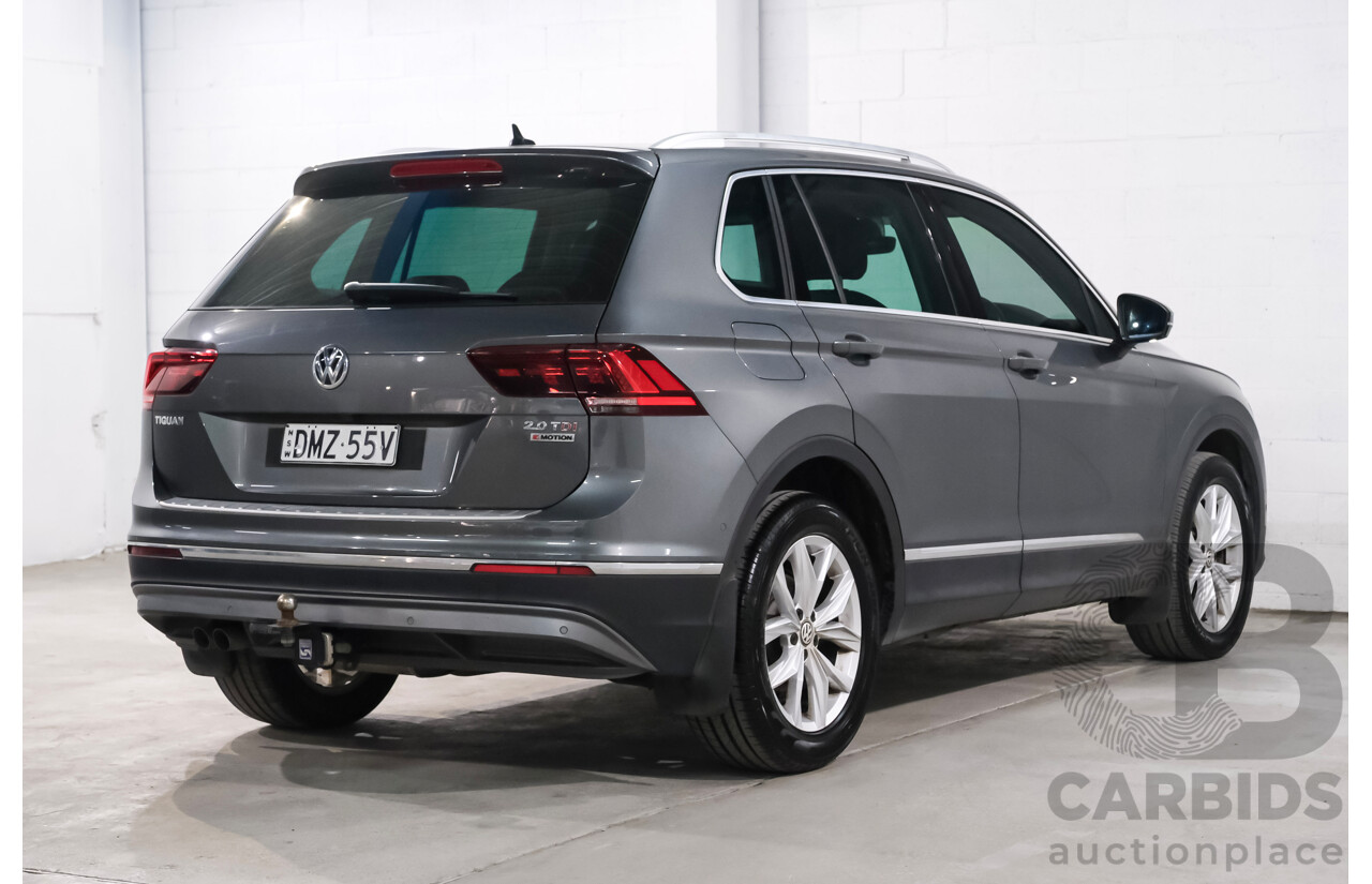 02/2017 Volkswagen Tiguan 140 TDI Highline (AWD) 5NA 4d Wagon Grey Turbo Diesel 2.0L