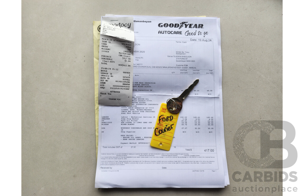 12/2001 Ford Courier GL (4x4) PE Crew Cab P/Up White 2.5L
