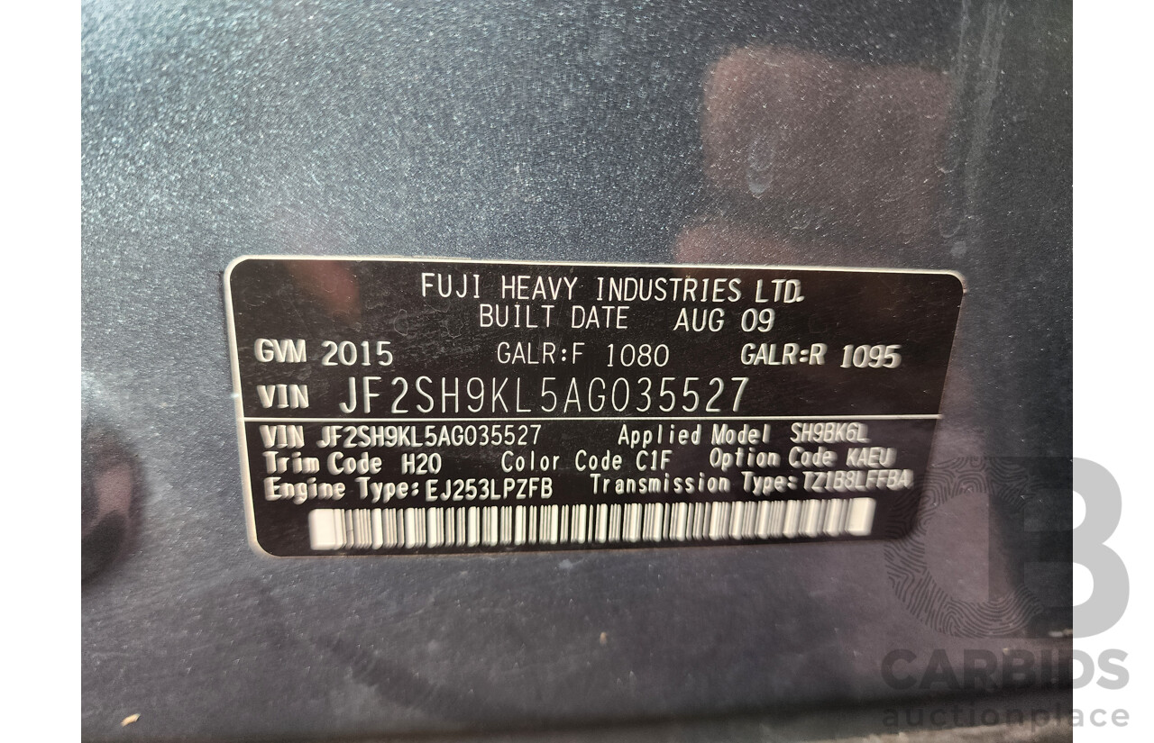 09/2009 Subaru Forester XS Premium MY10 4d Wagon Green 2.5L
