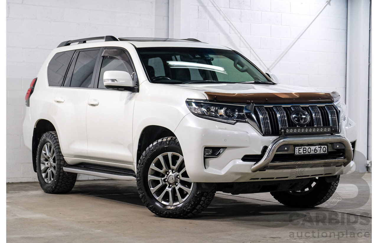 04/2019 Toyota Landcruiser Prado Kakadu (4x4) GDJ150R 4d Wagon Blizzard White Turbo Diesel 2.8L
