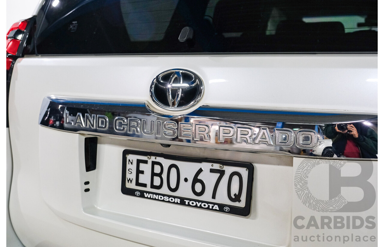 04/2019 Toyota Landcruiser Prado Kakadu (4x4) GDJ150R 4d Wagon Blizzard White Turbo Diesel 2.8L