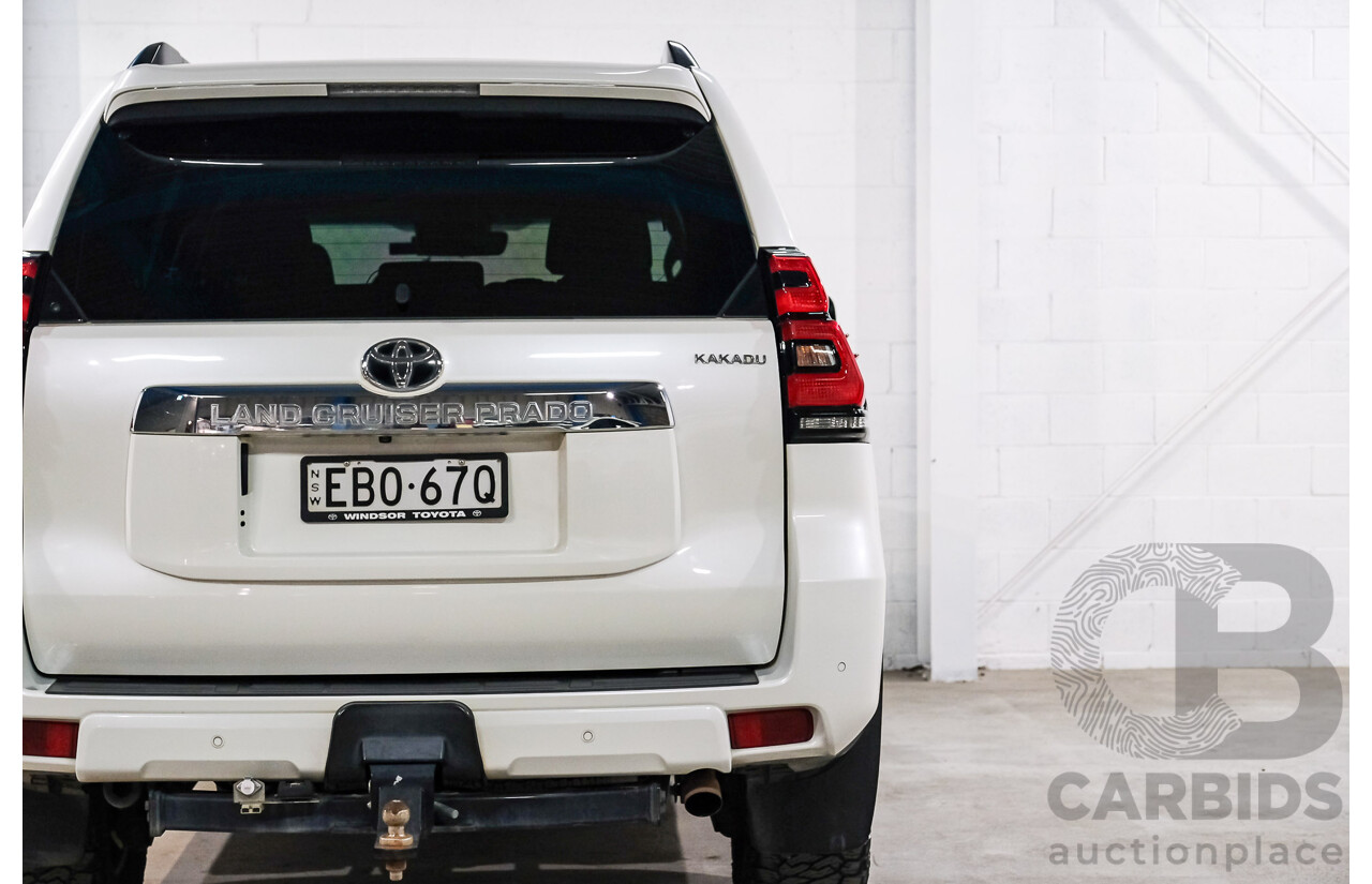 04/2019 Toyota Landcruiser Prado Kakadu (4x4) GDJ150R 4d Wagon Blizzard White Turbo Diesel 2.8L