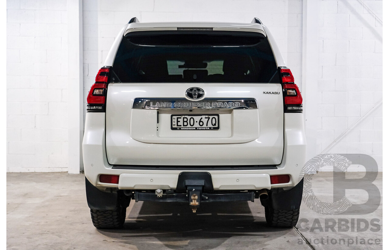 04/2019 Toyota Landcruiser Prado Kakadu (4x4) GDJ150R 4d Wagon Blizzard White Turbo Diesel 2.8L