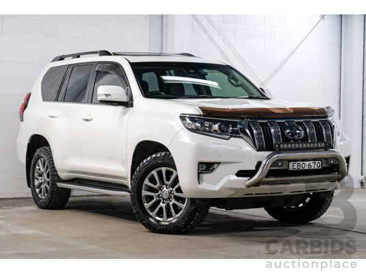 04/2019 Toyota Landcruiser Prado Kakadu (4x4) GDJ150R 4d Wagon Blizzard White Turbo Diesel 2.8L