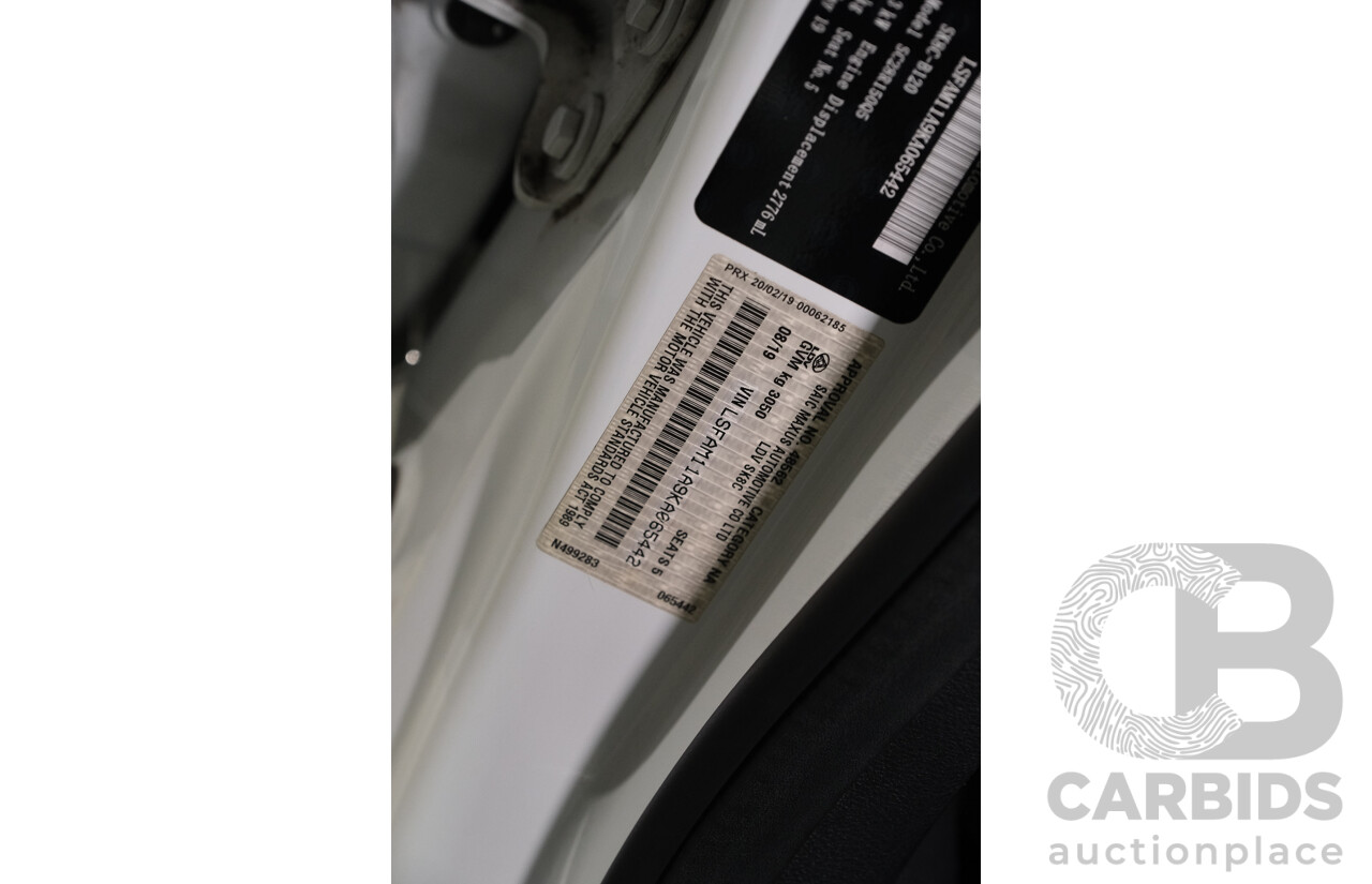 08/2019 Ldv T60 Pro (4x4) SK8C Double Cab Utility White 2.8L