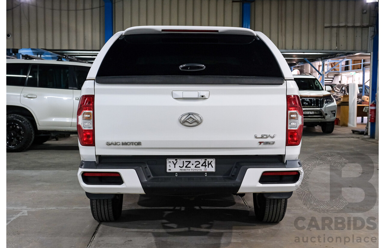 08/2019 Ldv T60 Pro (4x4) SK8C Double Cab Utility White 2.8L