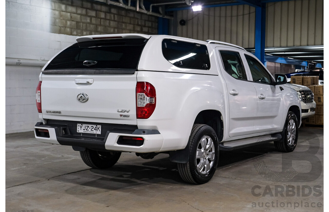 08/2019 Ldv T60 Pro (4x4) SK8C Double Cab Utility White 2.8L