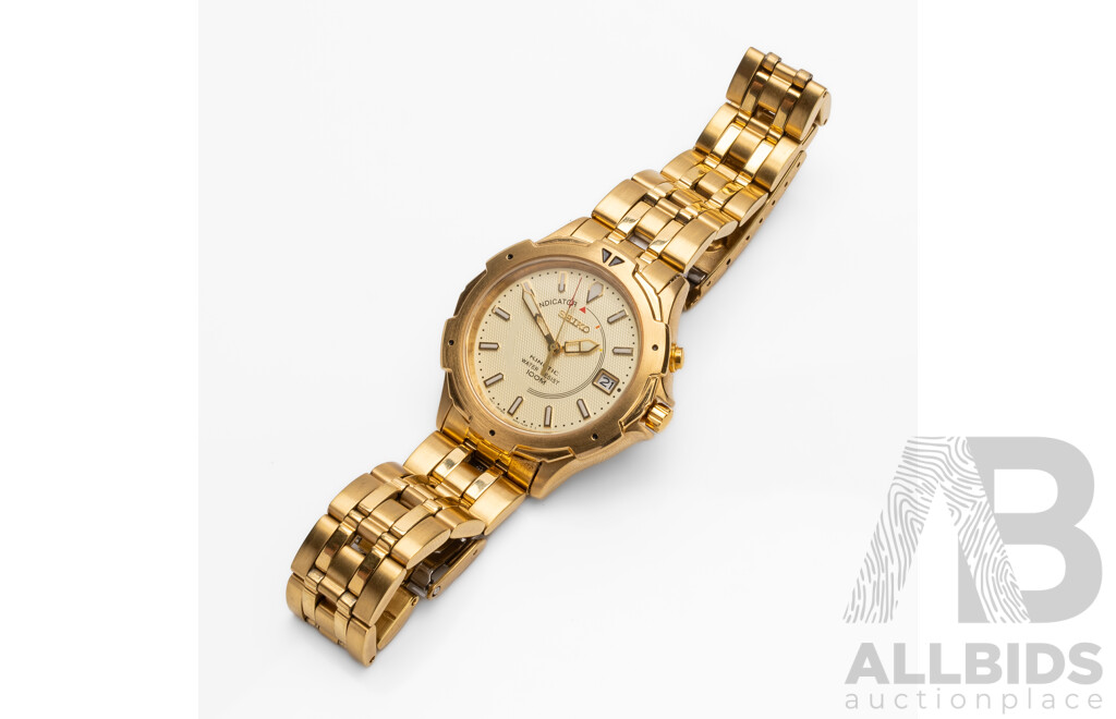 Vintage Seiko Gold Tone Automatic Quartz Watch - 5M42-OH10