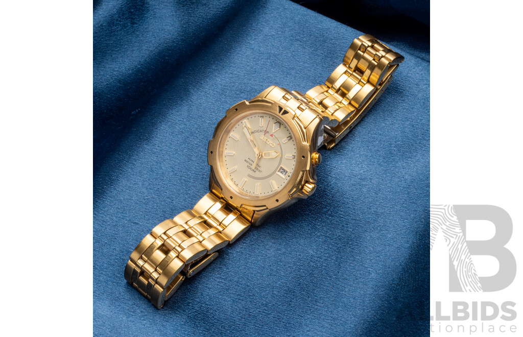 Vintage Seiko Gold Tone Automatic Quartz Watch - 5M42-OH10