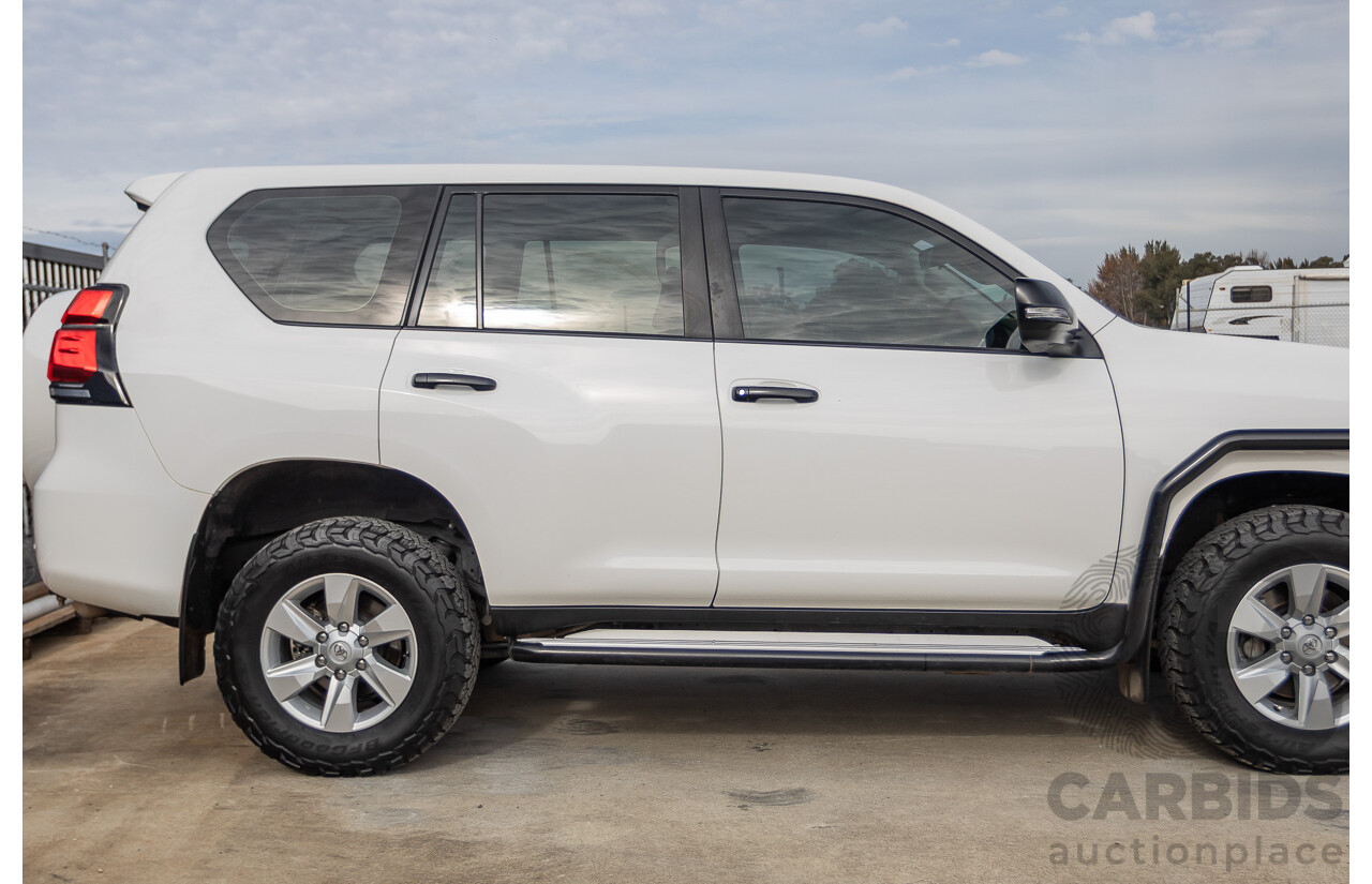 9/2023 Toyota Landcruiser Prado GX (4x4) GDJ150R 4D Wagon Glacier White Turbo Diesel 2.8L