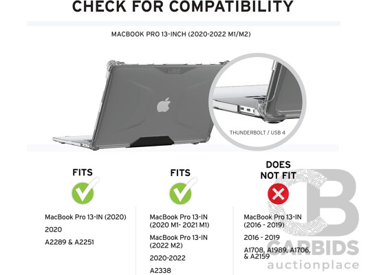 UAG 132652114343 Plyo Case for MacBook Pro 13inch (2020-2022 M1/M2) Model