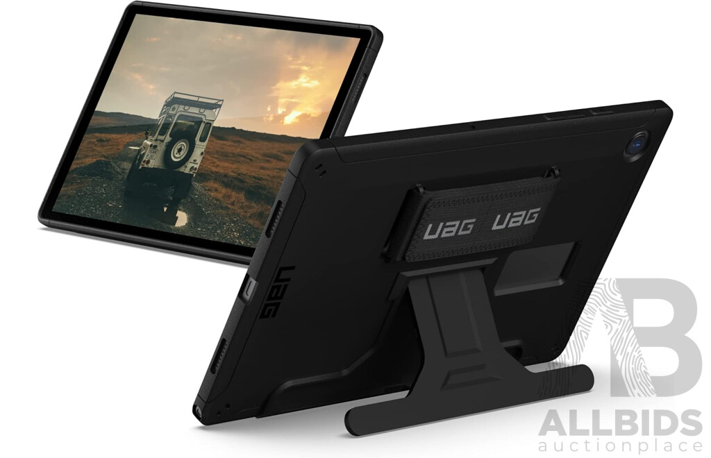 UAG 22345H114040 Scout Hand Strap Case with Kickstand for Galaxy Tab A8, Black, 10.5 Inch