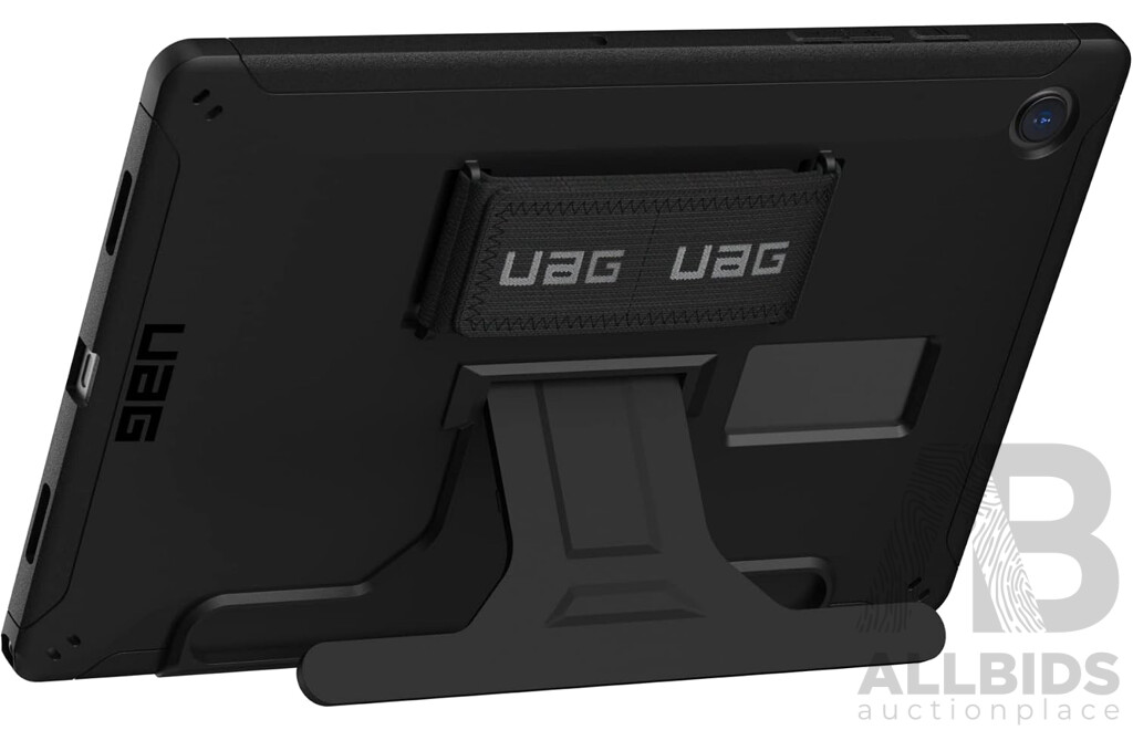UAG 22345H114040 Scout Hand Strap Case with Kickstand for Galaxy Tab A8, Black, 10.5 Inch