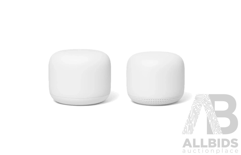 Google Nest WiFi Home Mesh Router 2 Pack GA00822 - 1 Base Unit and 1 Wifi Points Unit