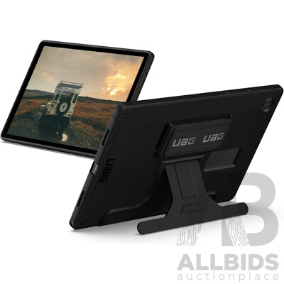 UAG 22345H114040 Scout Hand Strap Case with Kickstand for Galaxy Tab A8, Black, 10.5 Inch