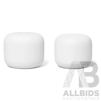 Google Nest WiFi Home Mesh Router 2 Pack GA00822 - 1 Base Unit and 1 Wifi Points Unit