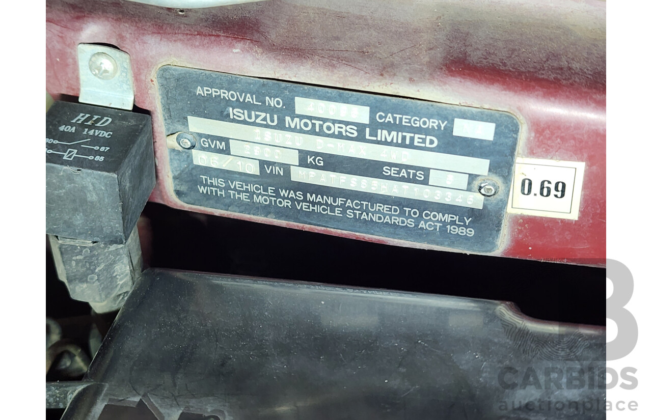06/2010 Isuzu D-Max LS-U (4x4) TF MY10 Crew Cab Utility Red 3.0L