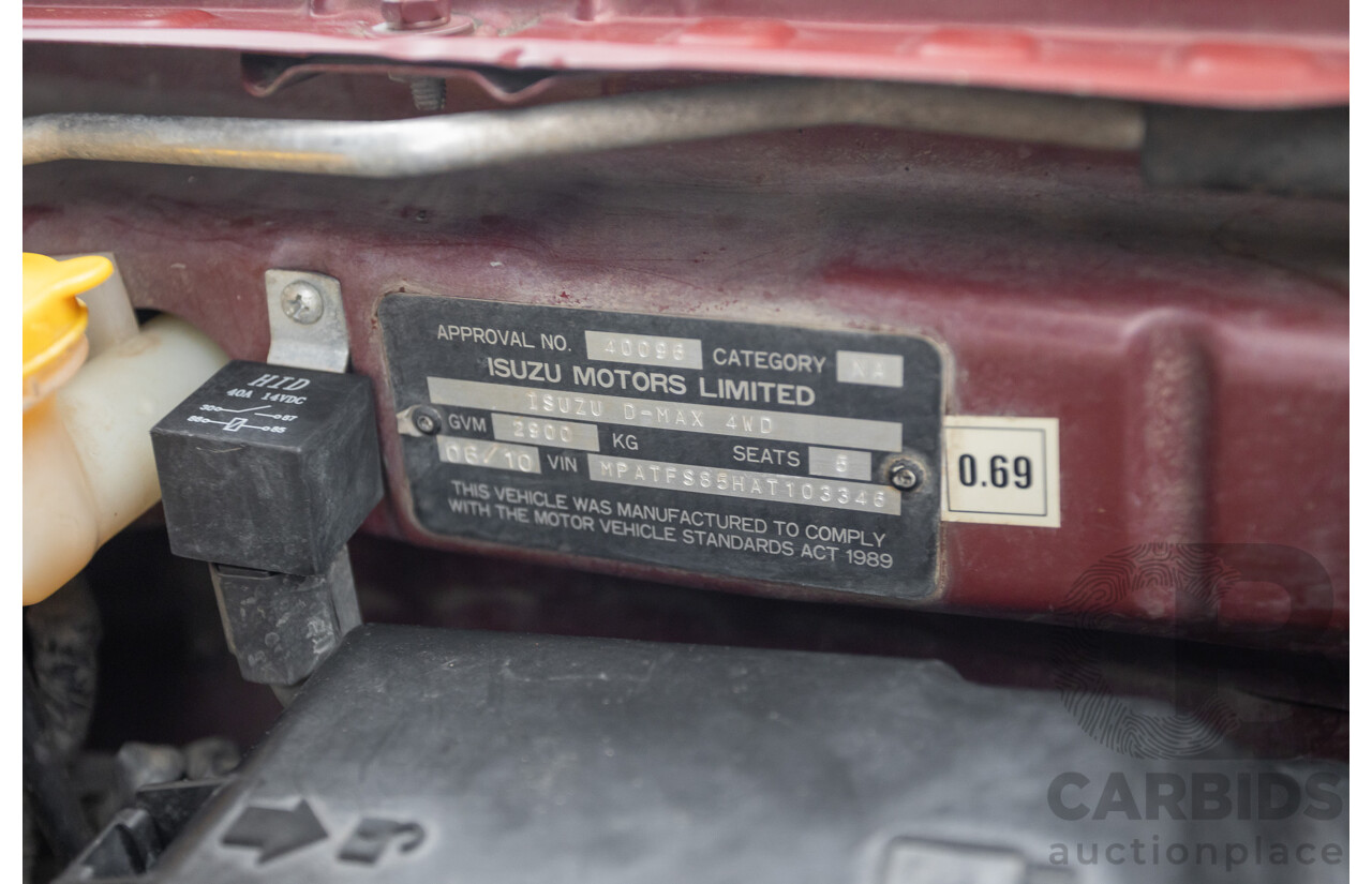 06/2010 Isuzu D-Max LS-U (4x4) TF MY10 Crew Cab Utility Red Turbo Diesel 3.0L