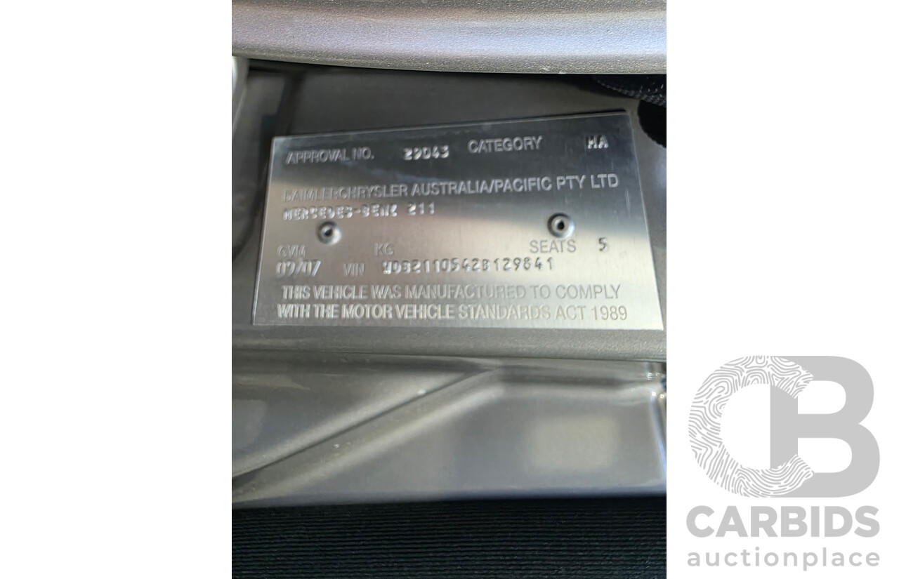 9/2007 Mercedes-Benz E 280 Elegance 211 MY07 4d Sedan Pewter Silver V6 3.0L
