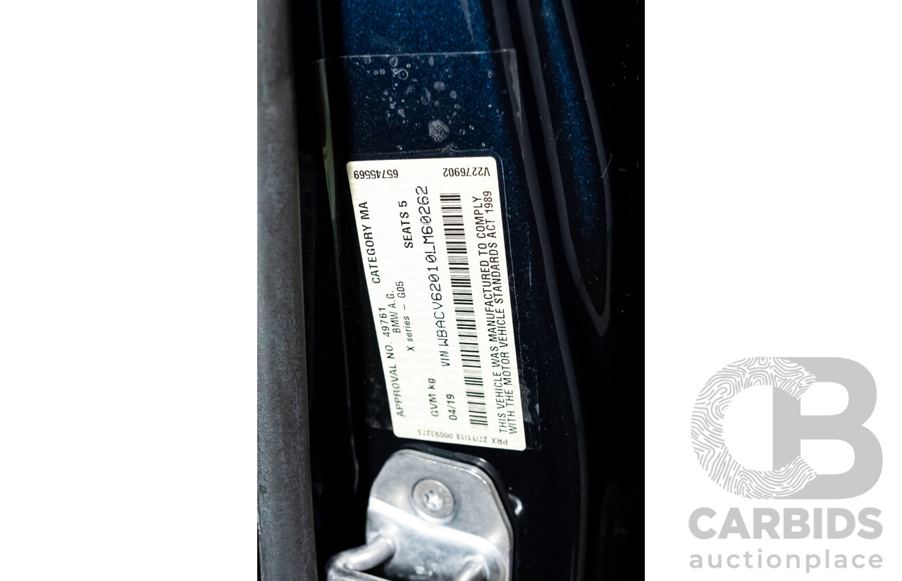04/2019 BMW X5 xDRIVE 30d xLine AWD G05 MY19 4D Wagon Carbon Black Metallic Turbo Diesel 3.0L