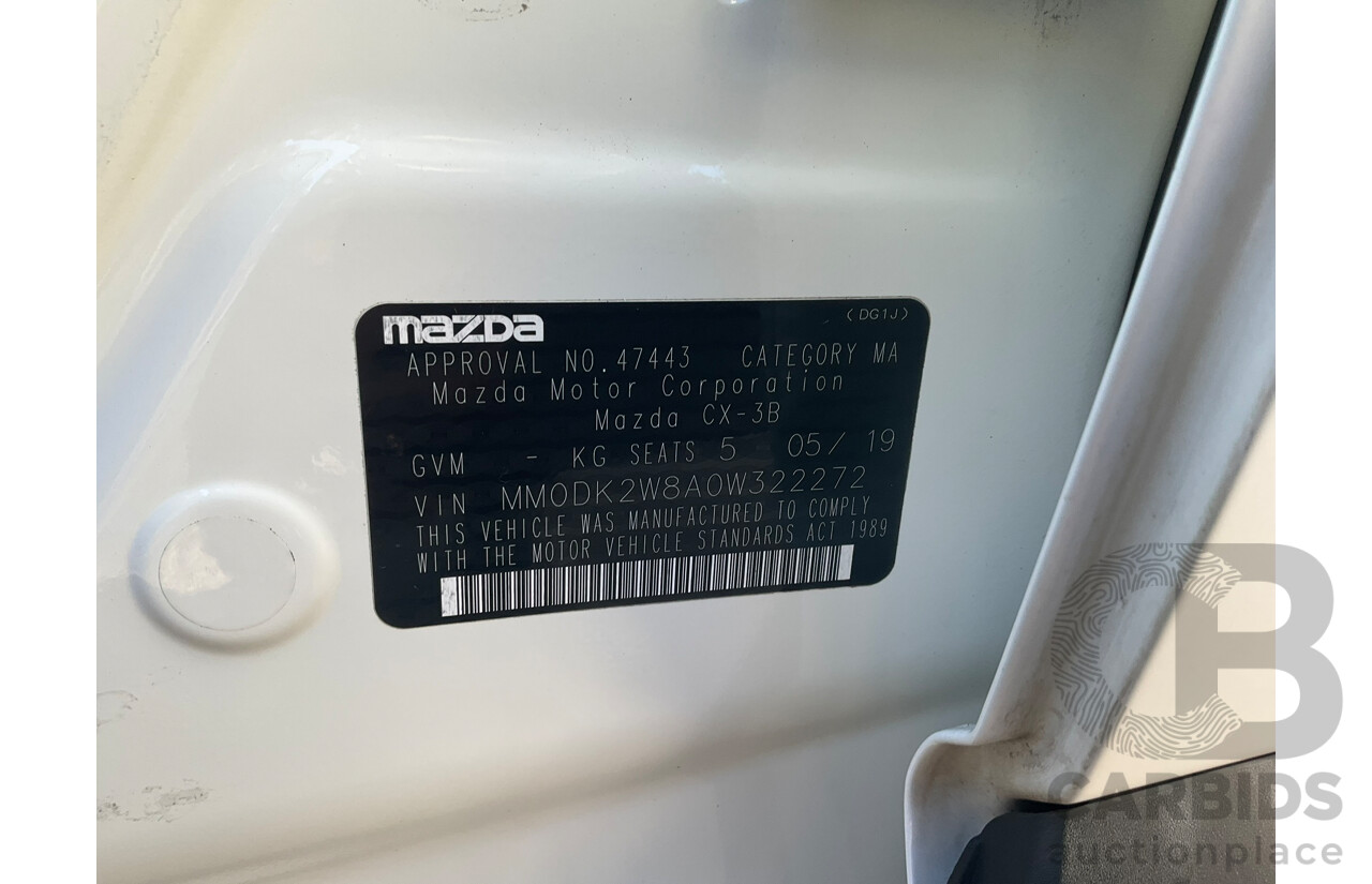 05/2019 Mazda CX-3 Maxx Sport (FWD) DK MY19 4d Wagon White Turbo Diesel 1.8L