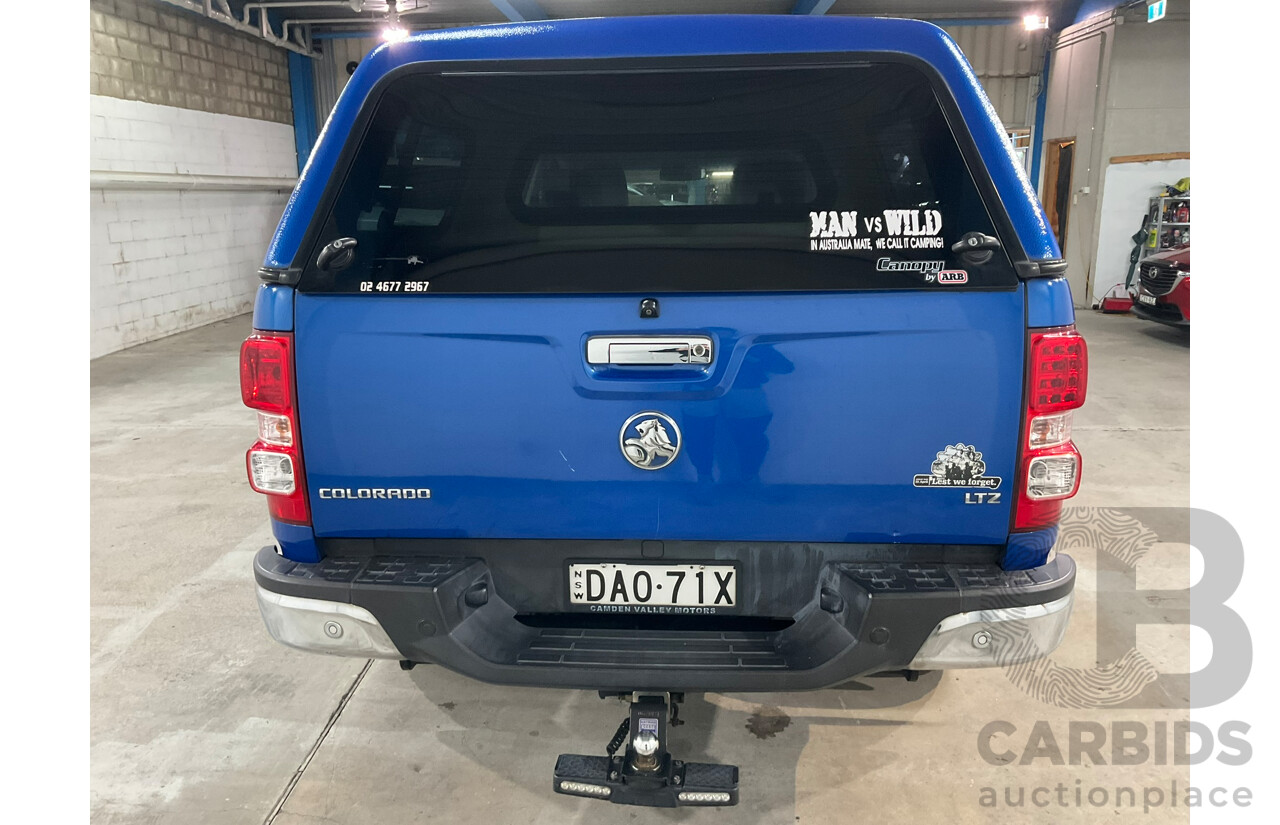 08/2015 Holden Colorado LTZ (4x4) RG MY16 Crew Cab P/Up Blue Turbo Diesel 2.8L