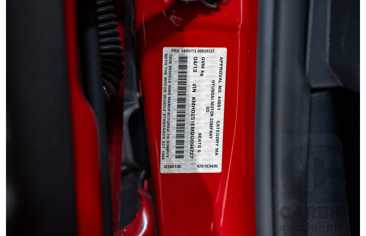 04/2013 Hyundai I30 Active GD 5d Hatchback Red 1.8L