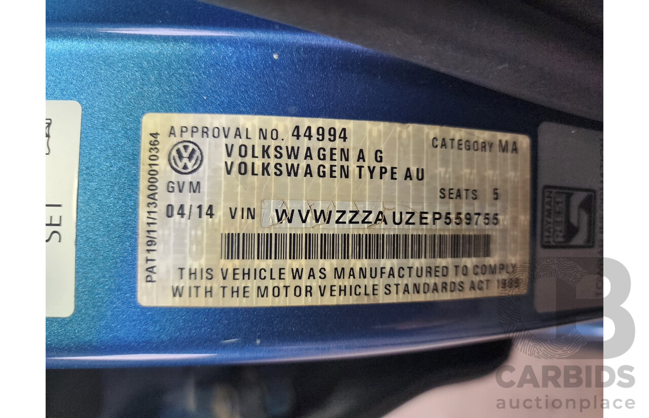 04/2014 Volkswagen Golf 90 TSI Trendline AU 4d Wagon Blue 1.4L