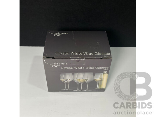 Set of Six Belle Amara Crystal White Wine Glasses