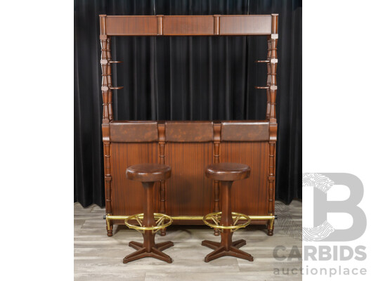 Large Two Piece Bar Unit with Four Barstools
