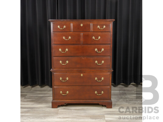Georgian Style Chest of Six Drawers by Drexel Furnitue