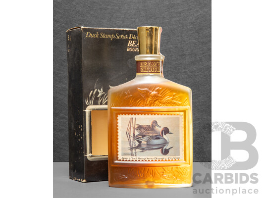 Set of Three Beams Choice First Issue Bourbon Duck Stamp Series Decanters in Presentation Boxes