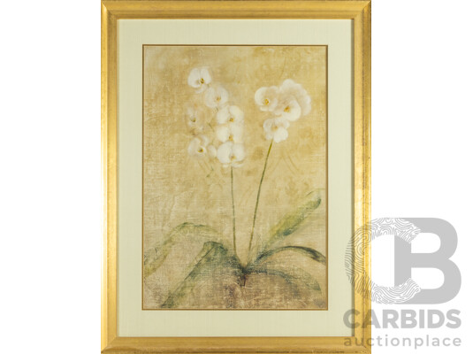 Cheri Blum, (American, 1969-2003), Orchid and Narcissus, High Quality Reproduction Colour Prints of the Original Photolithographs 95H x 75W cm (frame) (2)