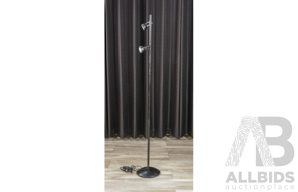 Black Metal Floor Lamp with Twin Shades