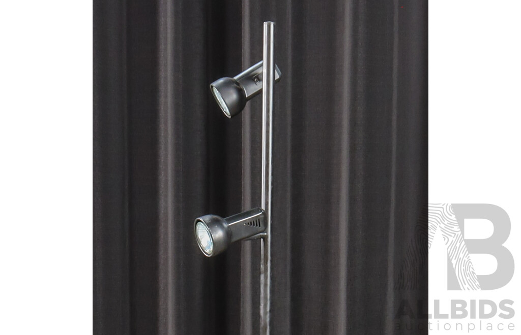Black Metal Floor Lamp with Twin Shades