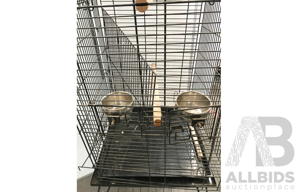 Pet Bird Cage with Stand and Castor Wheels