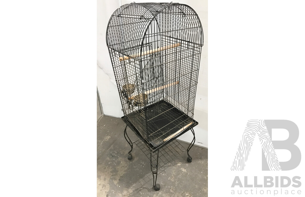 Pet Bird Cage with Stand and Castor Wheels