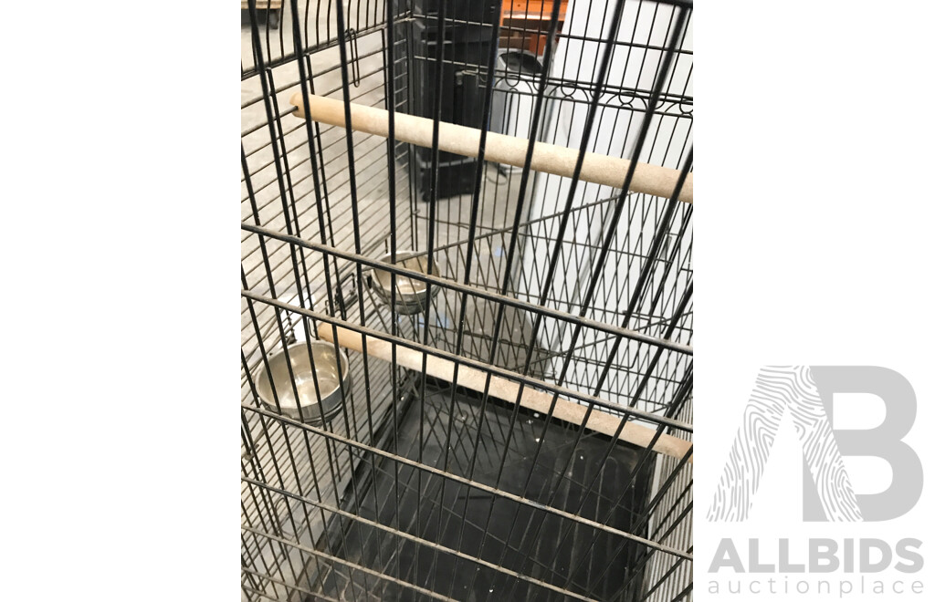 Pet Bird Cage with Stand and Castor Wheels