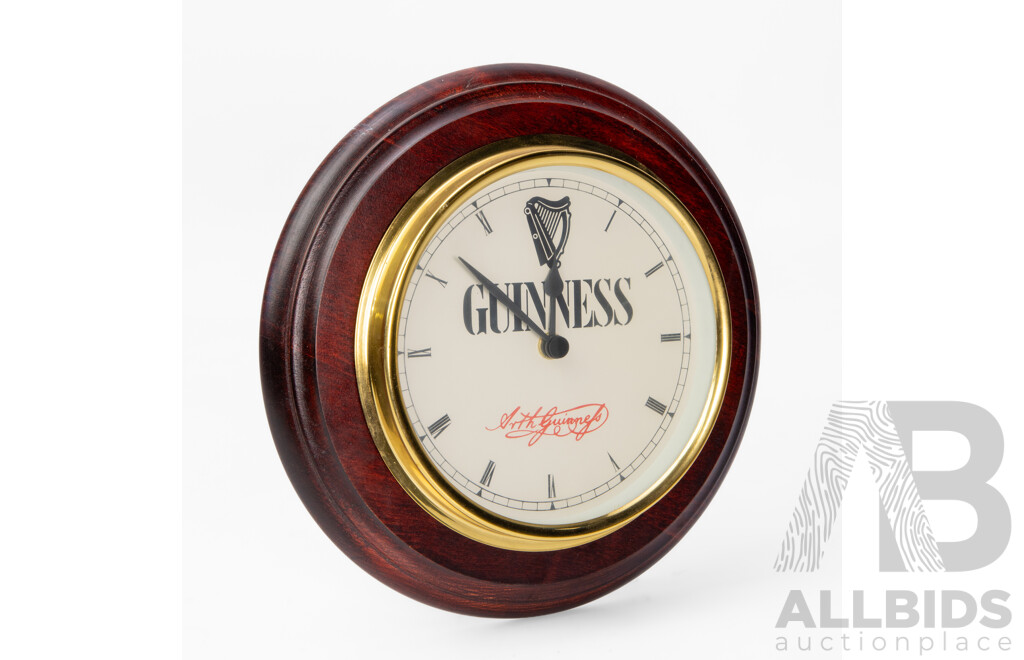Reproduction Timber Framed Guinness Wall Clock, Made in England