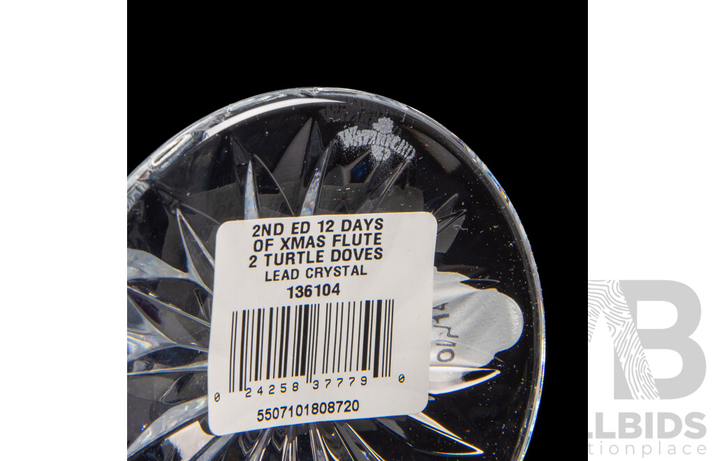 Waterford Crystal the 12 Days of Christmas 'Two Turtle Doves' Boxed Champagne Flute