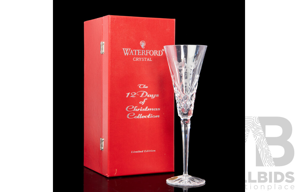 Waterford Crystal the 12 Days of Christmas 'Three French Hens' Boxed Champagne Flute