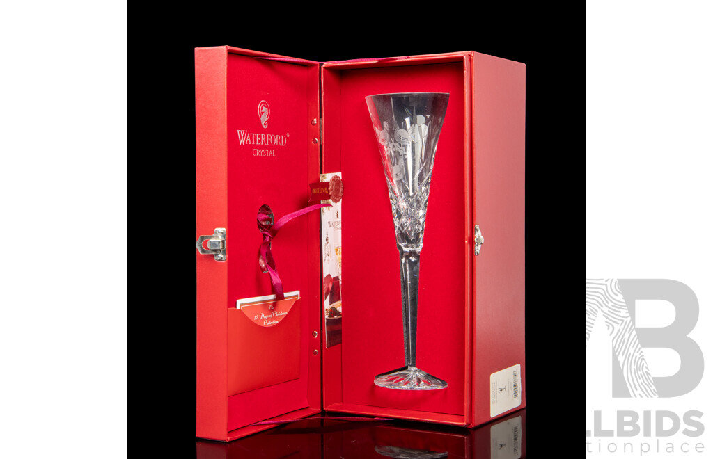 Waterford Crystal the 12 Days of Christmas 'Three French Hens' Boxed Champagne Flute