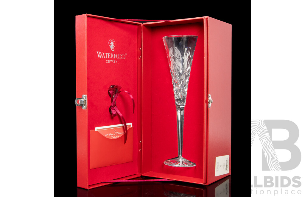 Waterford Crystal the 12 Days of Christmas 'Four Calling Birds' Boxed Champagne Flute