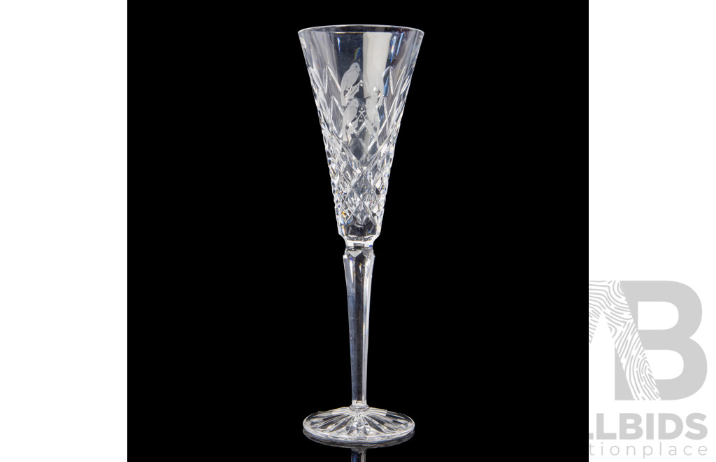 Waterford Crystal the 12 Days of Christmas 'Four Calling Birds' Boxed Champagne Flute
