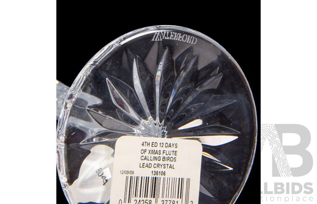 Waterford Crystal the 12 Days of Christmas 'Four Calling Birds' Boxed Champagne Flute
