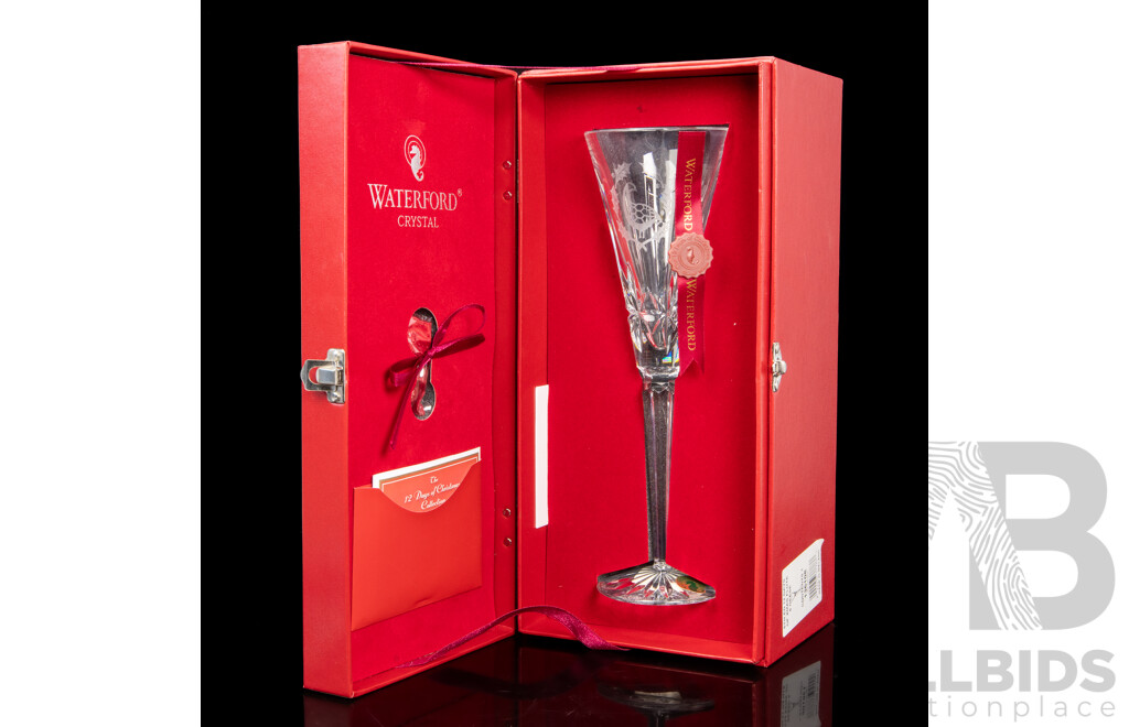Waterford Crystal the 12 Days of Christmas 'Six Geese A-Laying' Boxed Champagne Flute